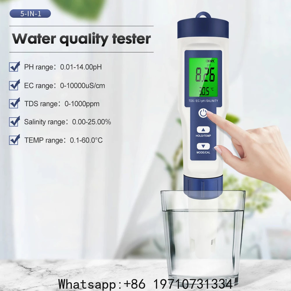 Ec Meter Digital - 5-in-1 digitale PH-meter TDS EC zoutgehalte