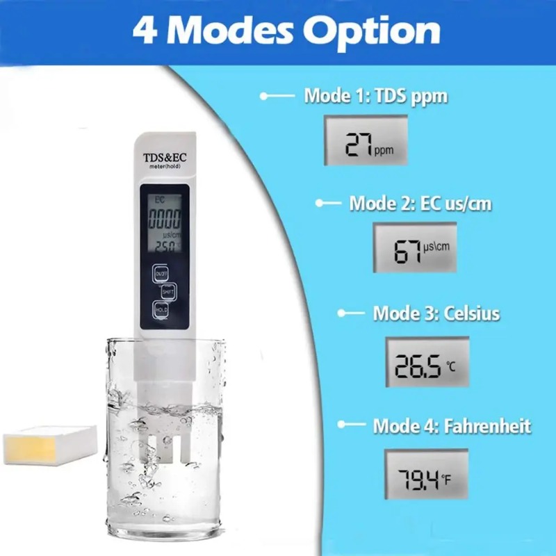 Witte digitale waterkwaliteitt - Ec Meter Digital recensie en prijs